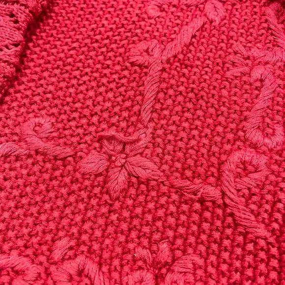 New York Style Womens VTG Heavyweight Embroidered Cottagecore Zip Cardigan Sz L - Picture 3 of 10